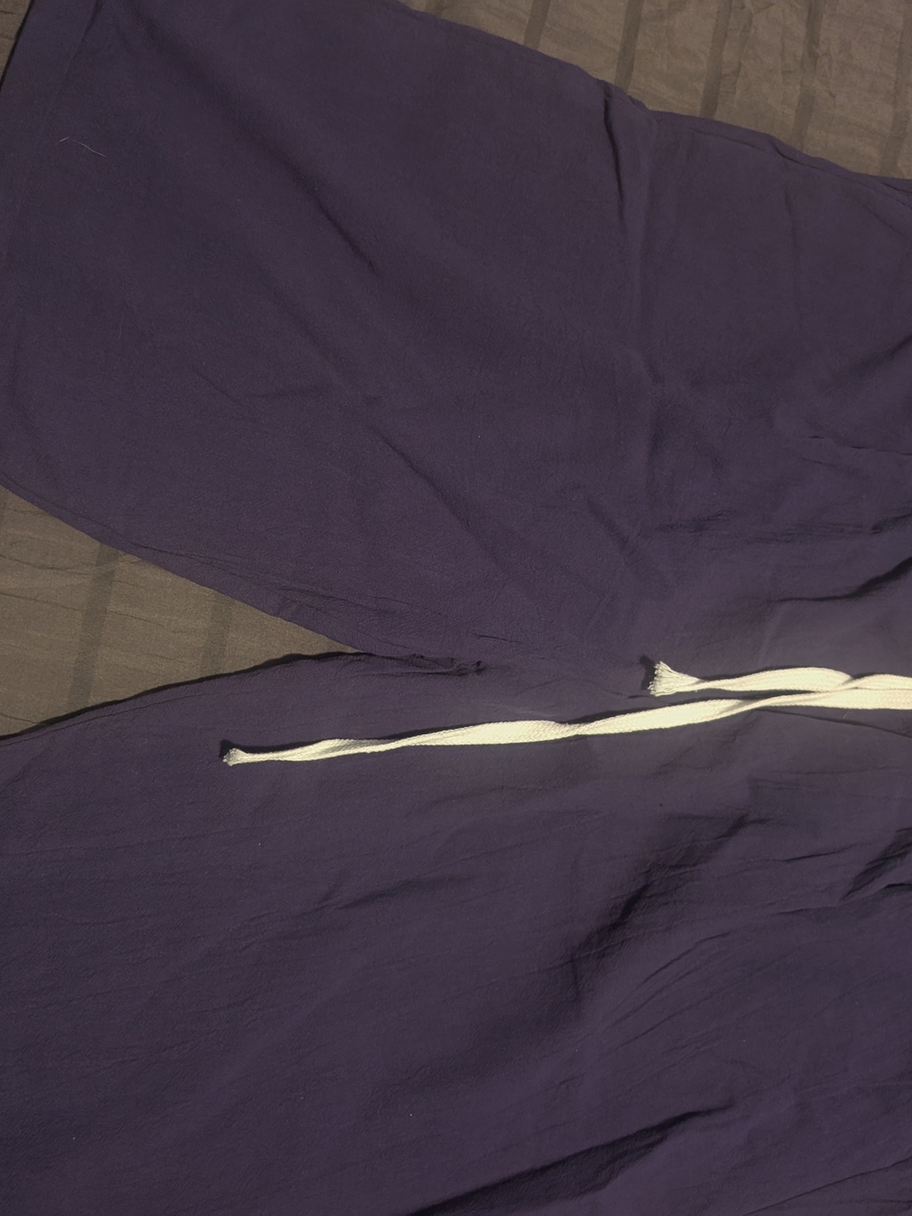 Purple Drawstring Bermuda Shorts with White Tie